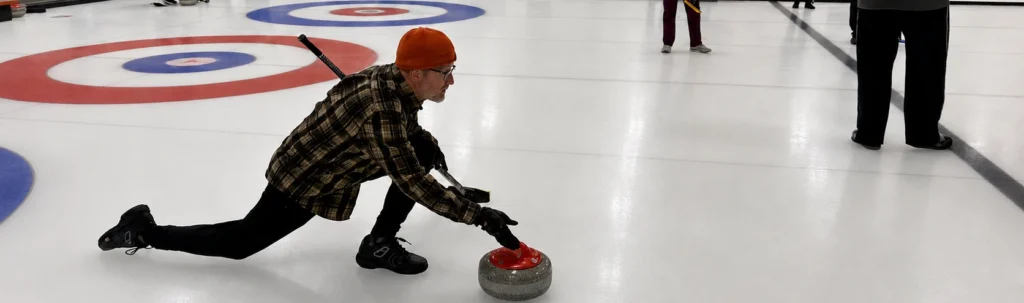 Dan Kessler curling at the Curling Center in Chaska